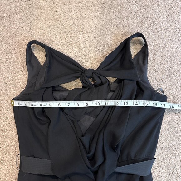 White by Vera Wang Gown Cowl Back Sash Black Tie Bridesmaid Formal Sz 8 VW360069 - Picture 7 of 12